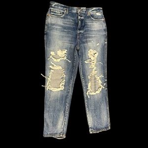 Lucky Brand High-Waisted Ripped Mom Jeans